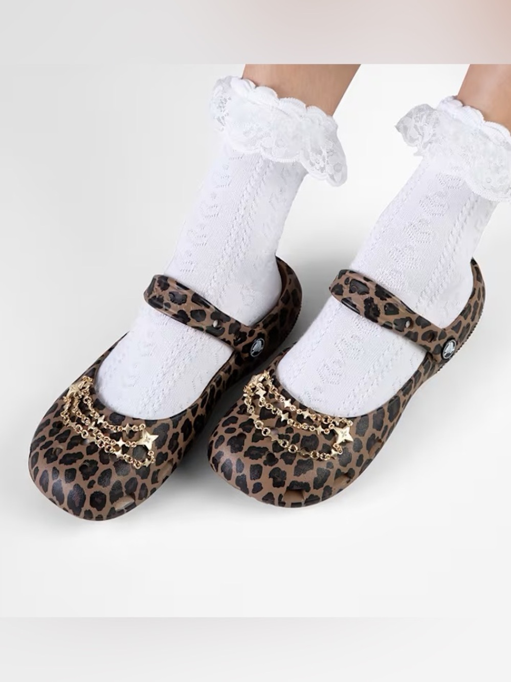 Crocs Ballet Flat Mary Jane Sepia/Leopard  (M5/W7) - Picture 6 of 8
